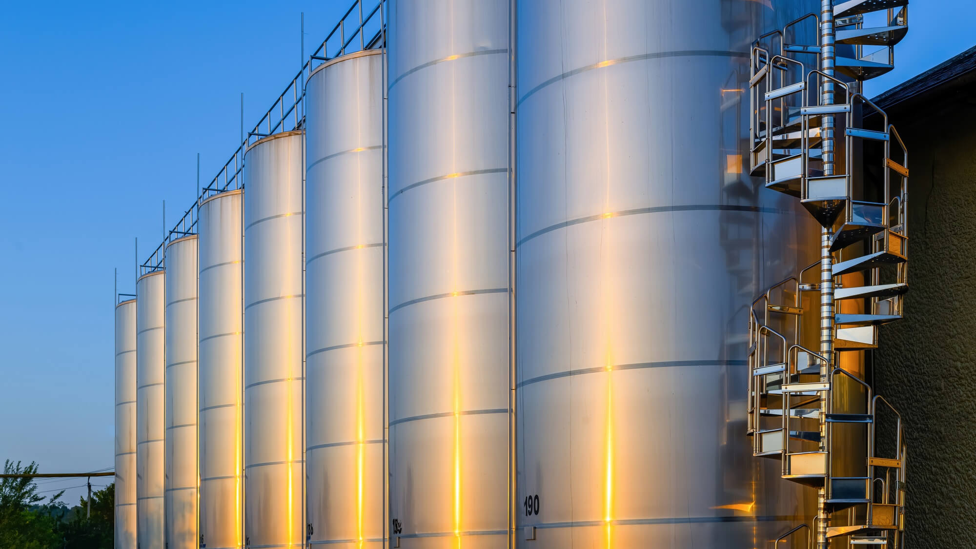 Modern oil processing factory